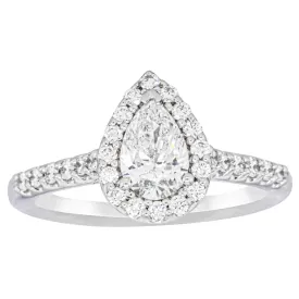 18ct White Gold .70ct Pear Cut Diamond Ring