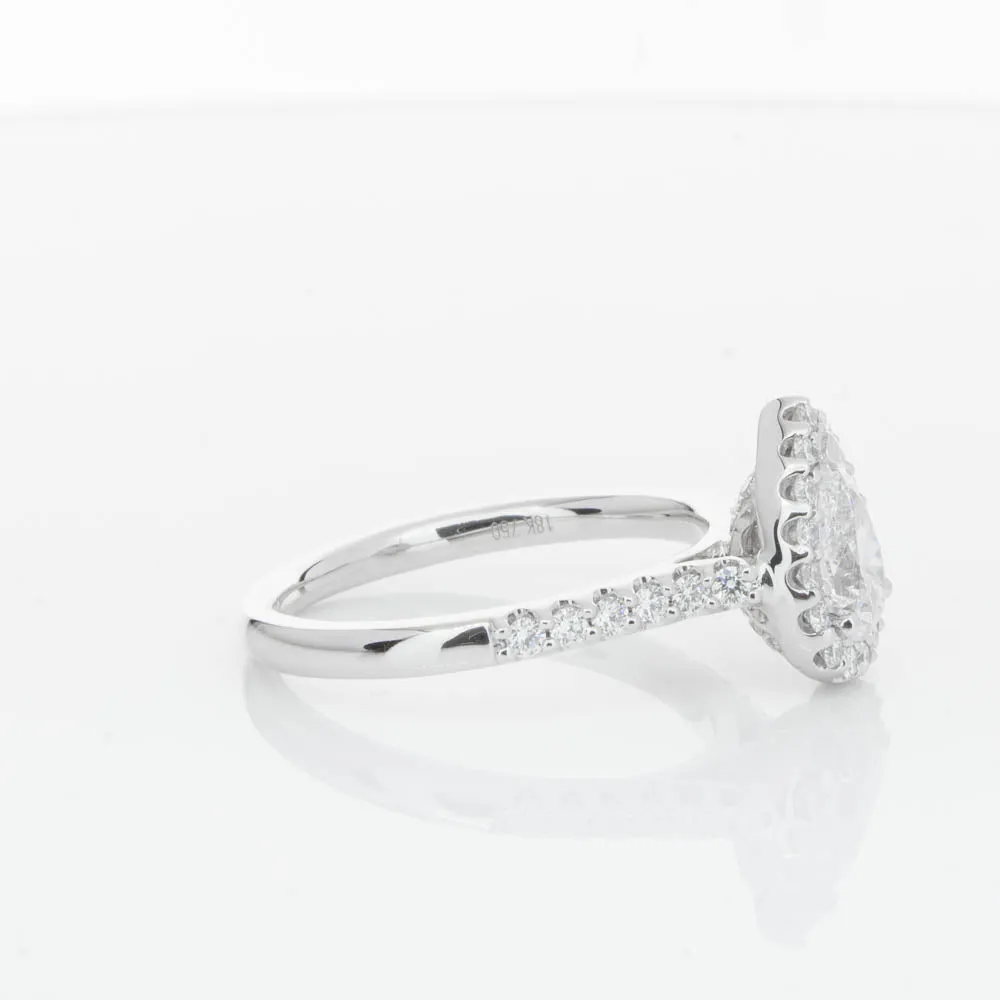 18ct White Gold .70ct Pear Cut Diamond Ring