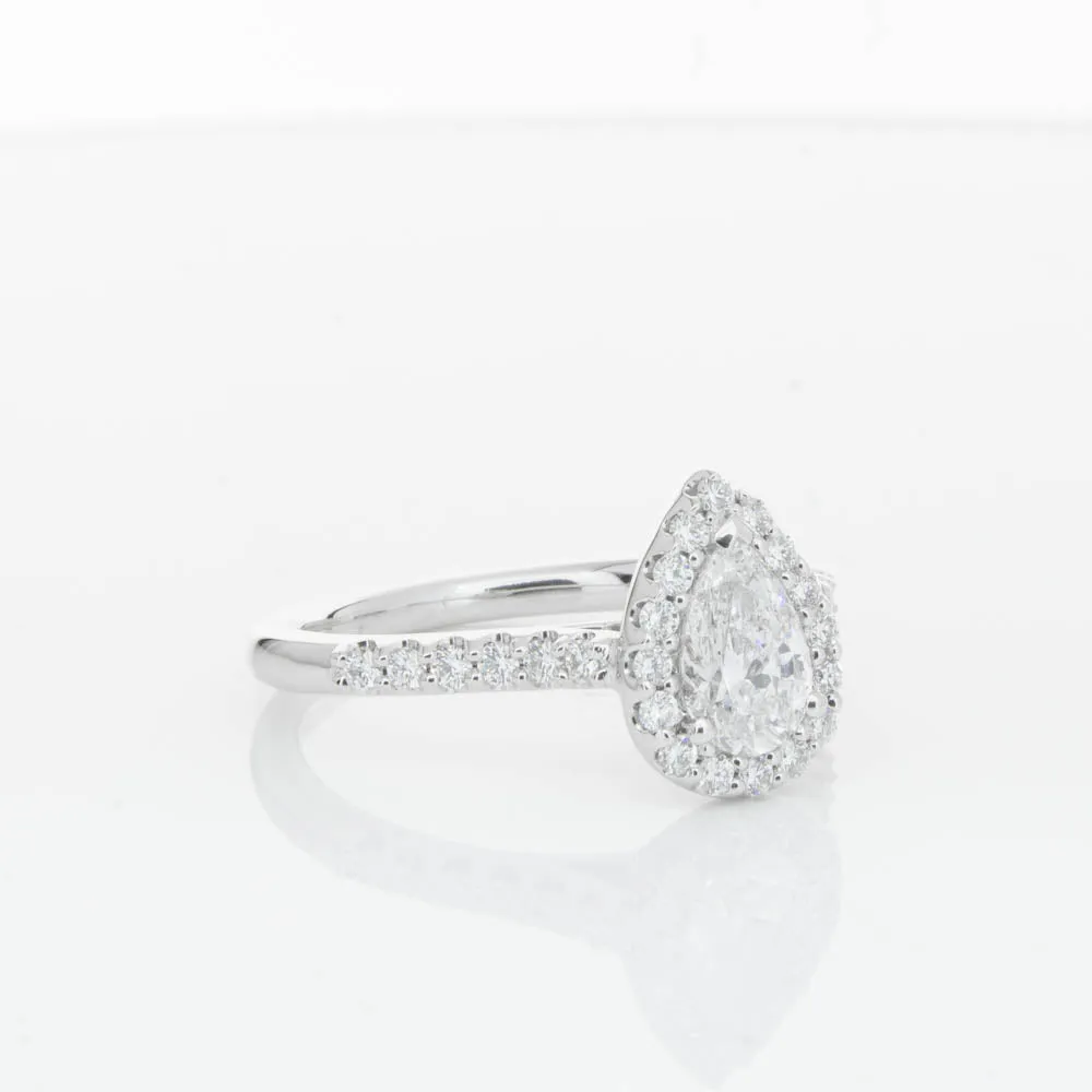 18ct White Gold .70ct Pear Cut Diamond Ring