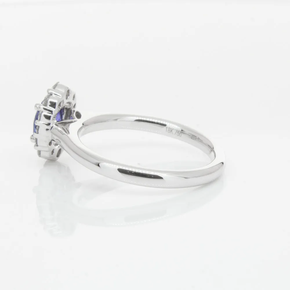 18ct White Gold .89ct Sapphire & Diamond Ring