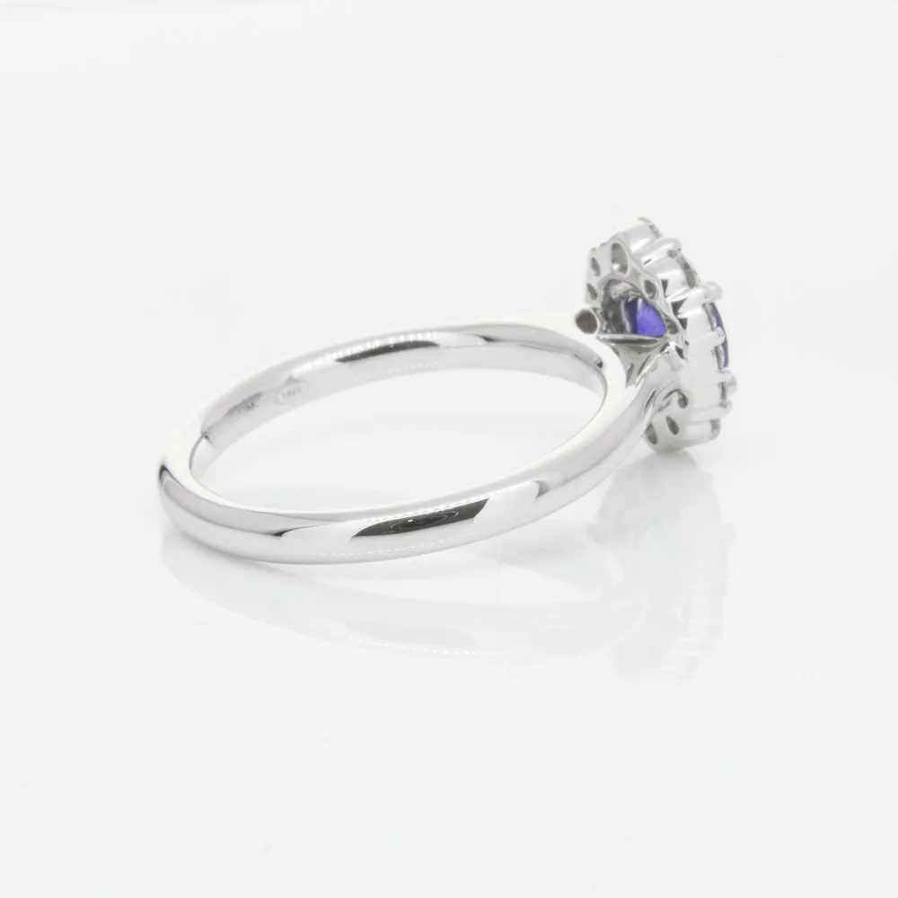 18ct White Gold .89ct Sapphire & Diamond Ring