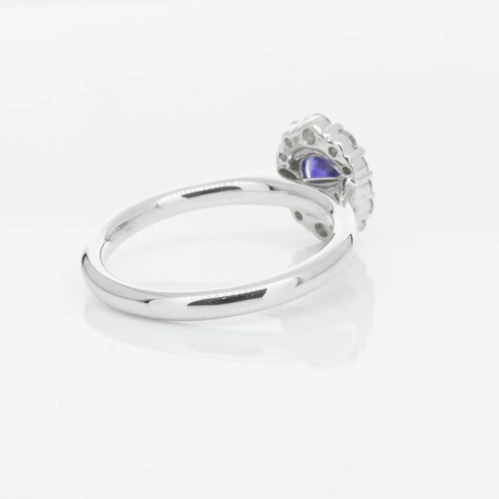 18ct White Gold .89ct Sapphire & Diamond Ring