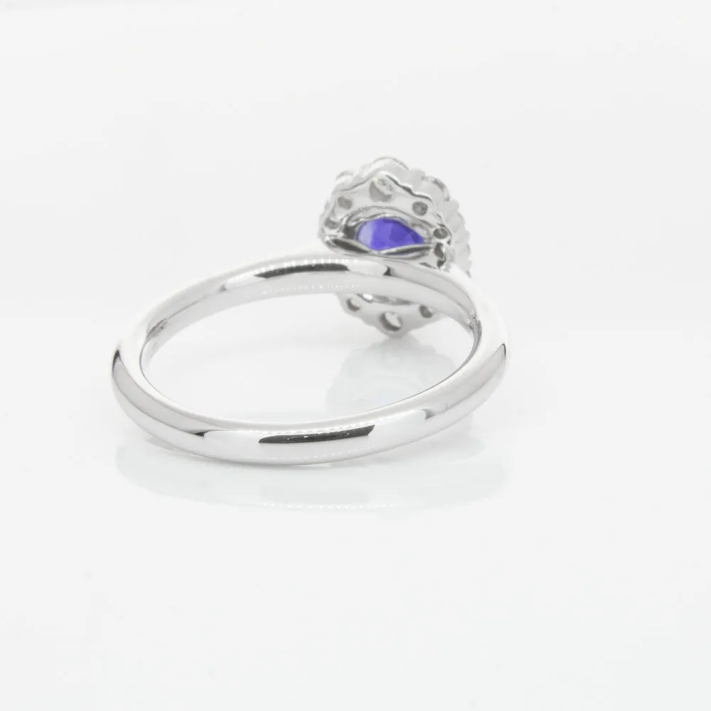 18ct White Gold .89ct Sapphire & Diamond Ring