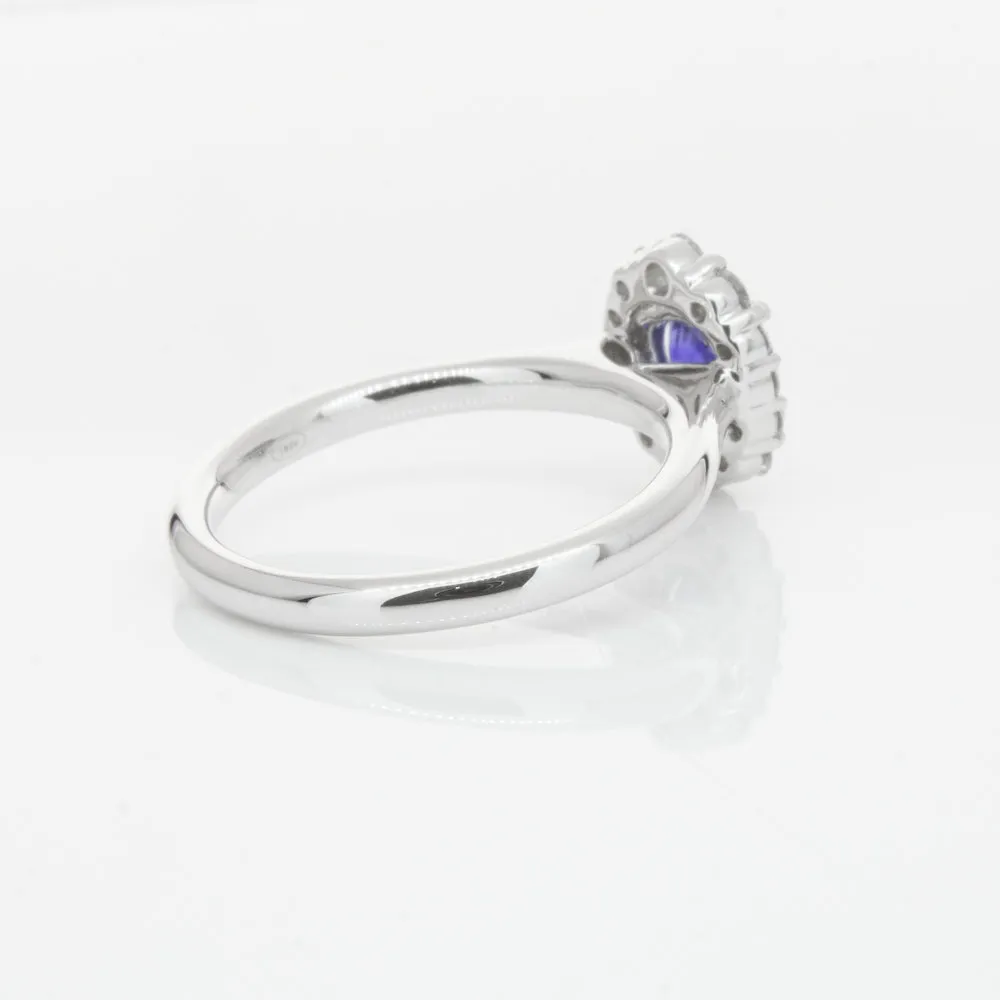 18ct White Gold .89ct Sapphire & Diamond Ring