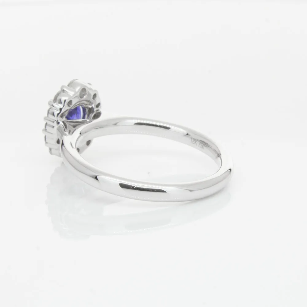 18ct White Gold .89ct Sapphire & Diamond Ring