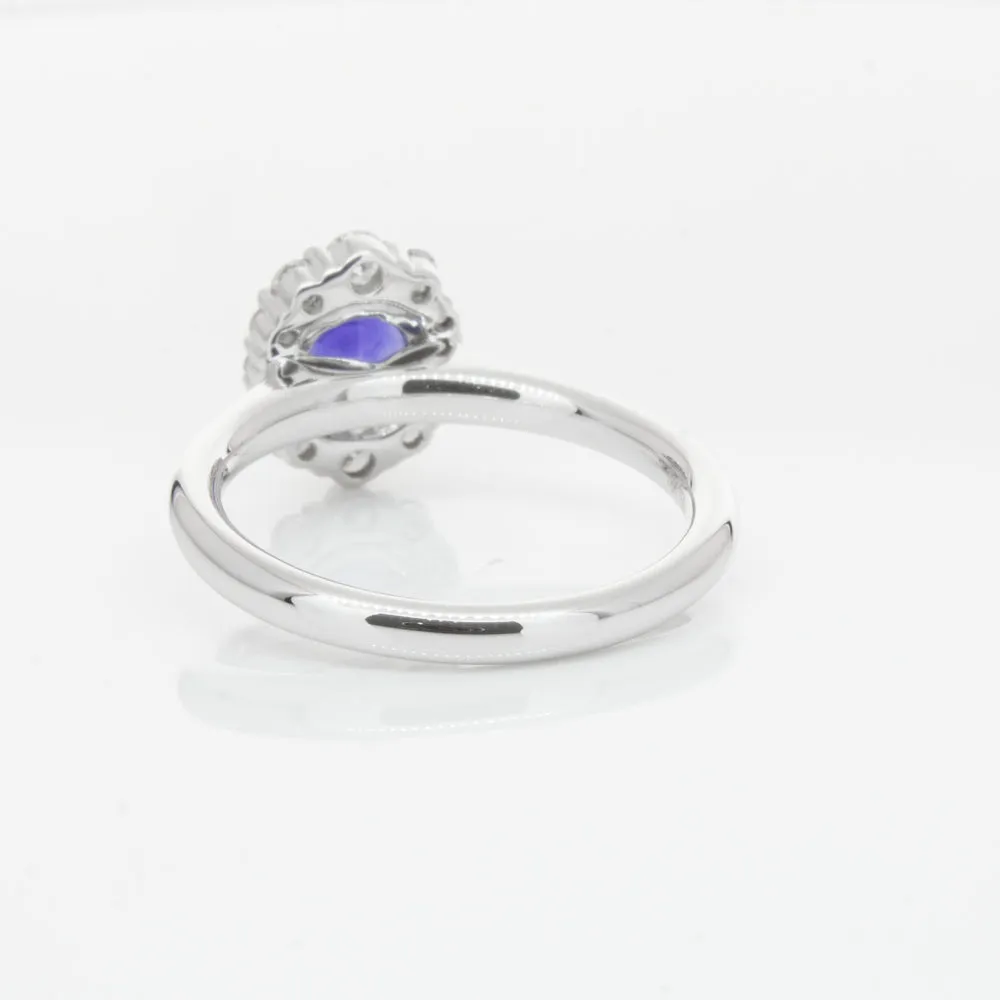 18ct White Gold .89ct Sapphire & Diamond Ring