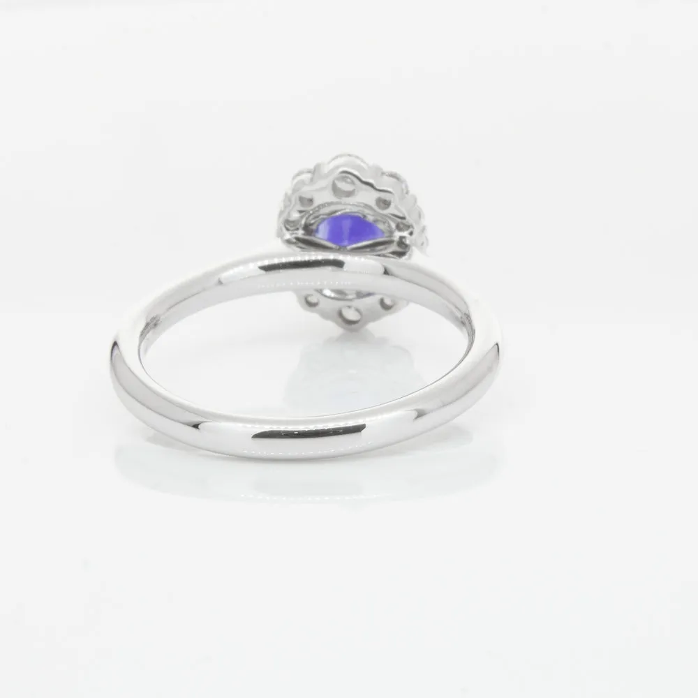 18ct White Gold .89ct Sapphire & Diamond Ring