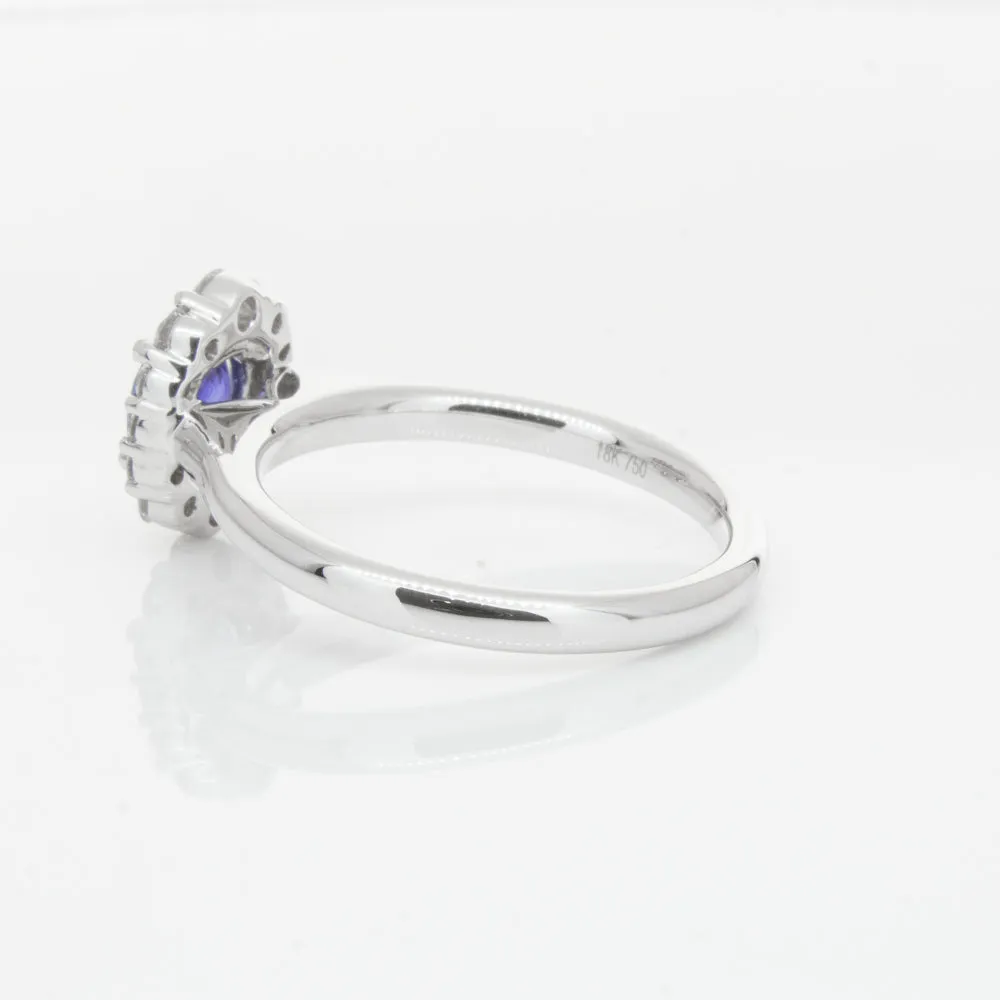 18ct White Gold .89ct Sapphire & Diamond Ring