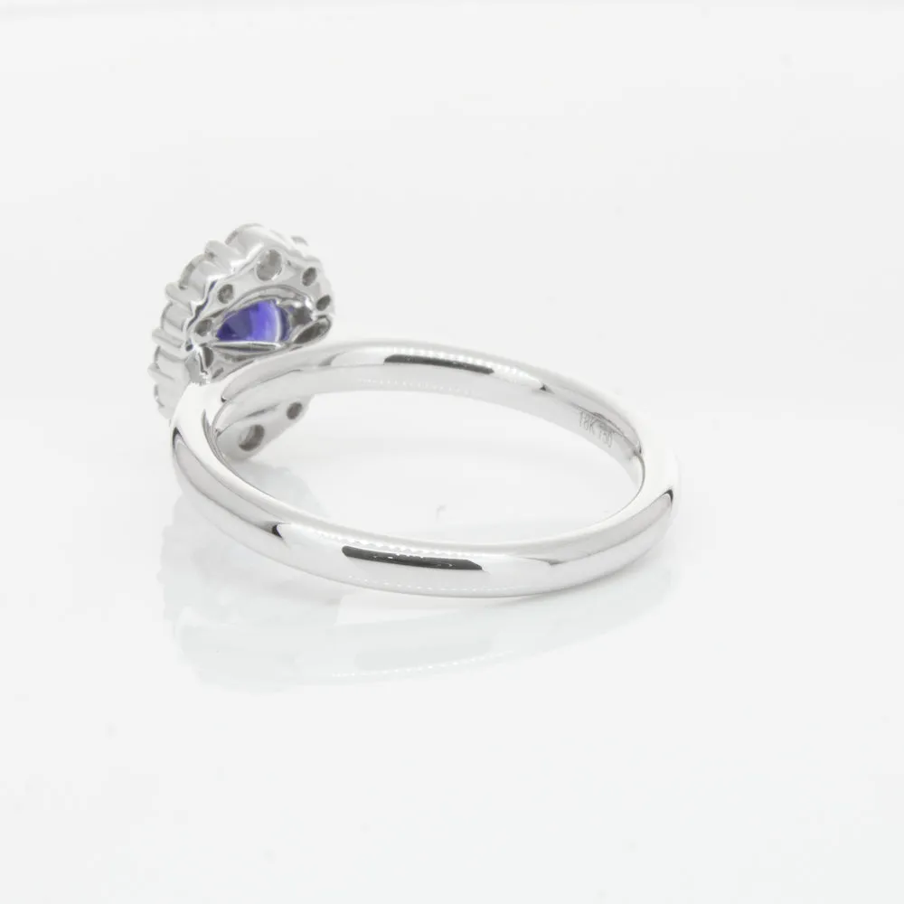 18ct White Gold .89ct Sapphire & Diamond Ring