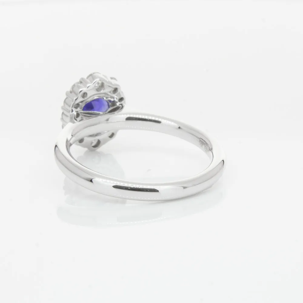 18ct White Gold .89ct Sapphire & Diamond Ring