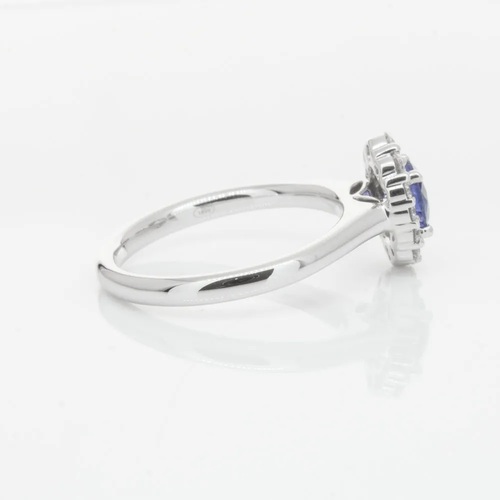 18ct White Gold .89ct Sapphire & Diamond Ring