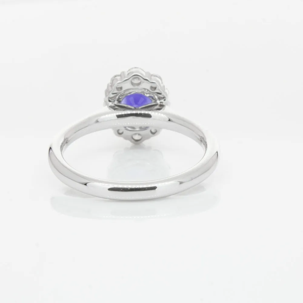 18ct White Gold .89ct Sapphire & Diamond Ring