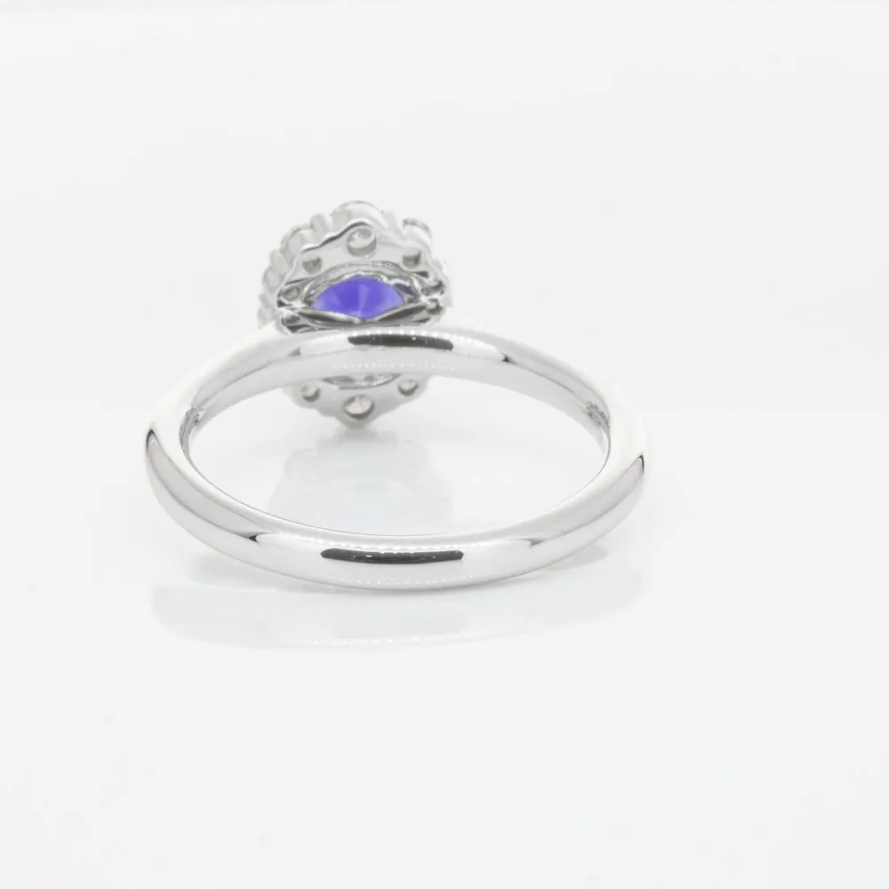 18ct White Gold .89ct Sapphire & Diamond Ring