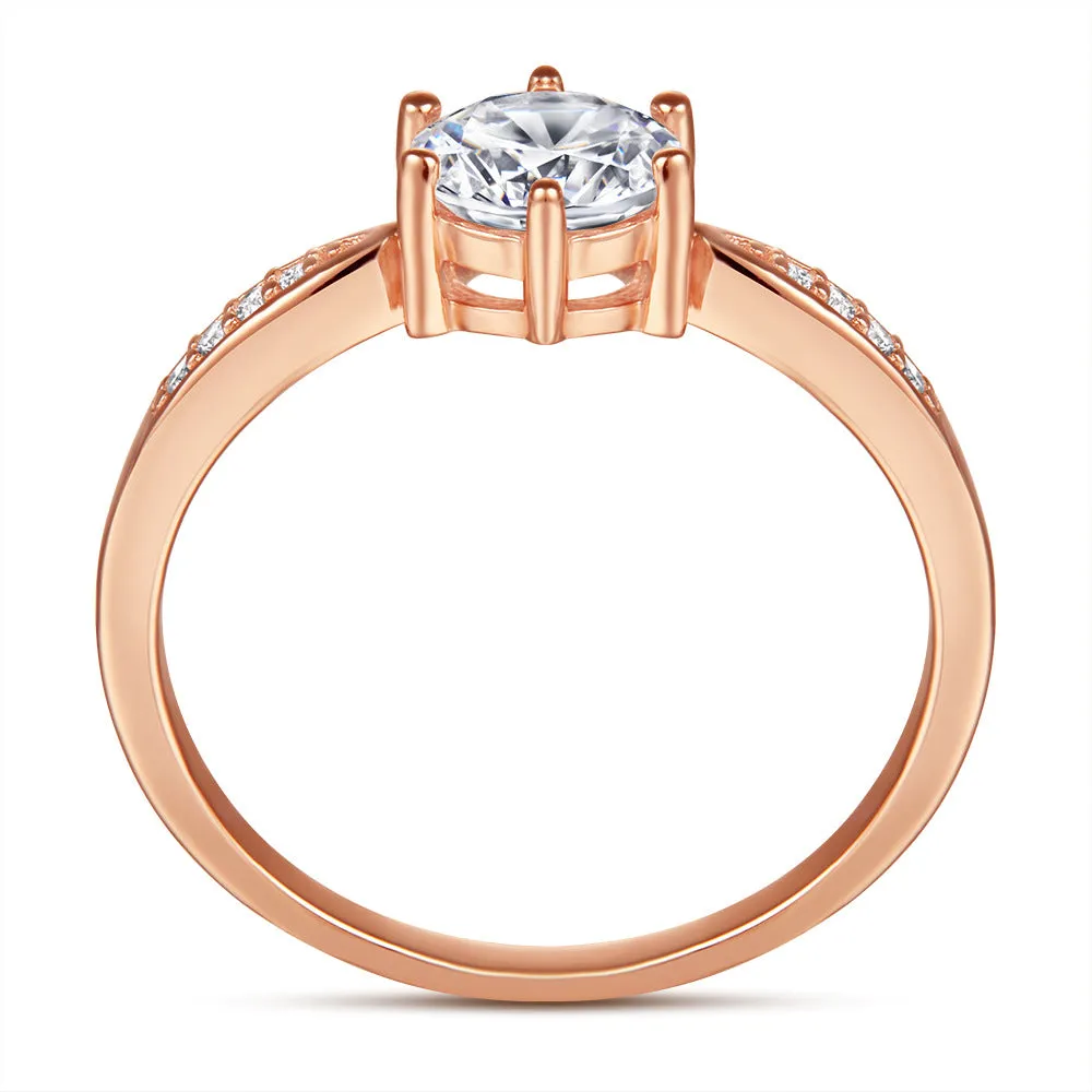 18K Rose Gold Classic Six Prong Engagement Ring