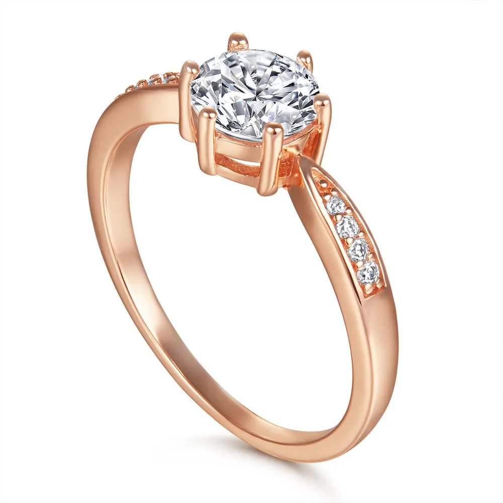 18K Rose Gold Classic Six Prong Engagement Ring