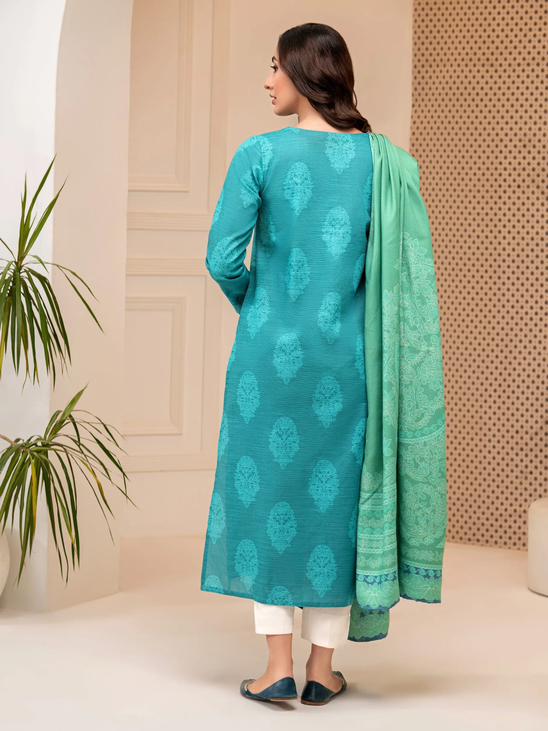 2 Piece Khaddar Suit-Printed (Unstitched)