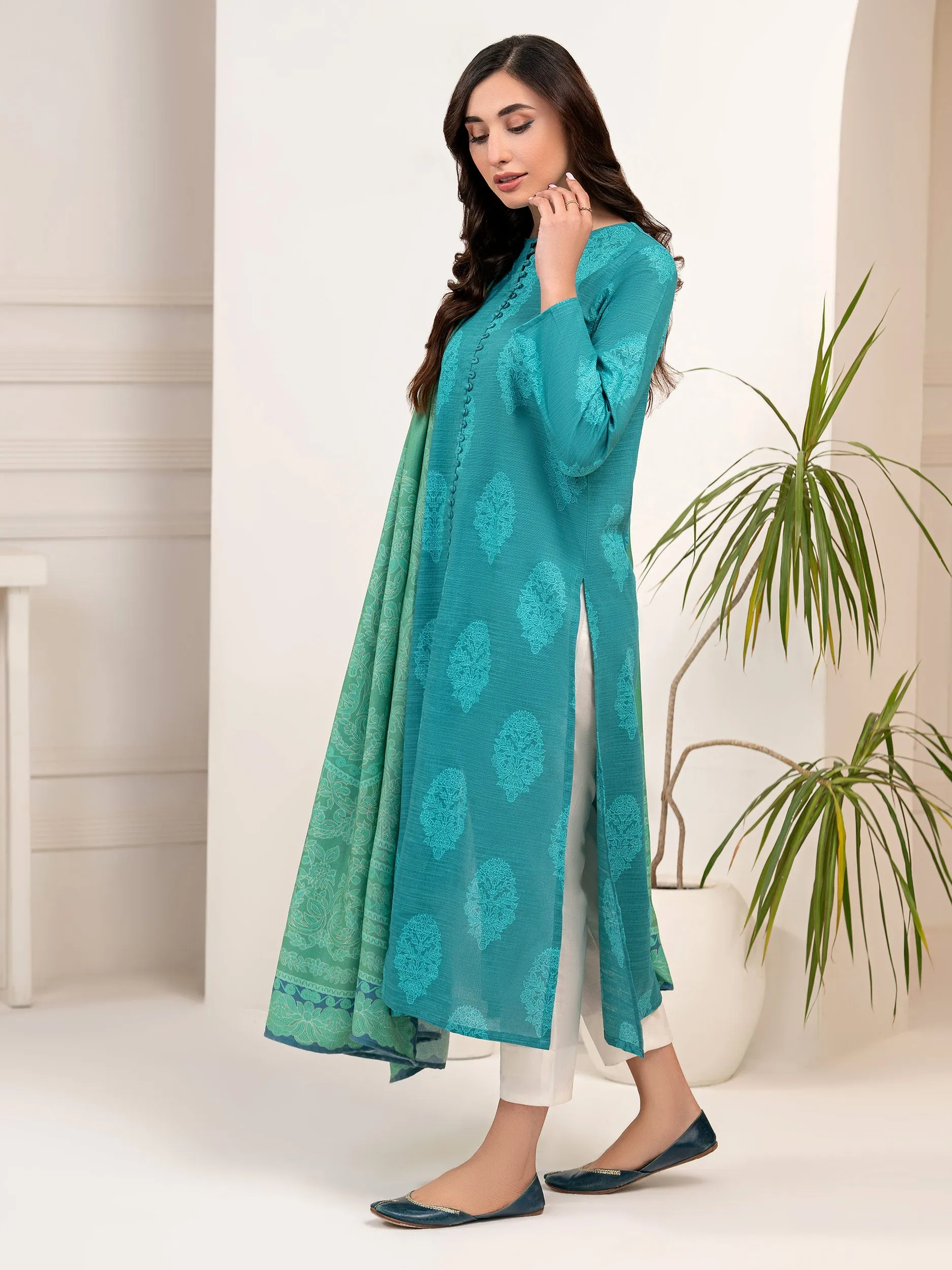 2 Piece Khaddar Suit-Printed (Unstitched)