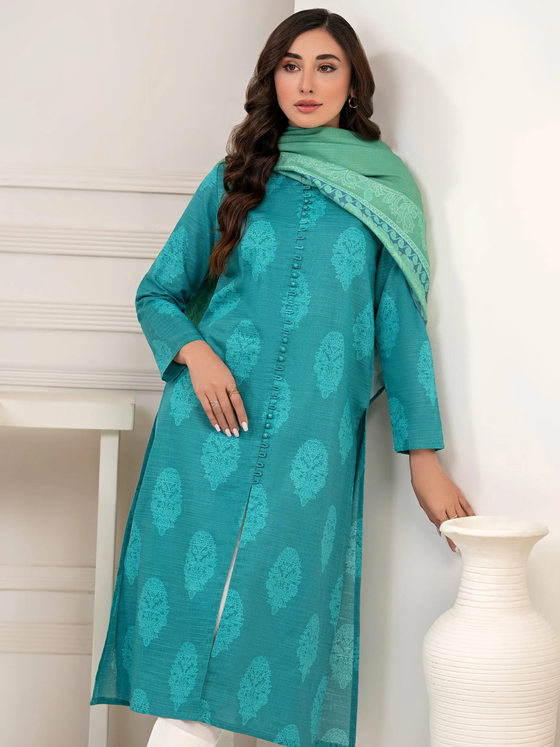 2 Piece Khaddar Suit-Printed (Unstitched)