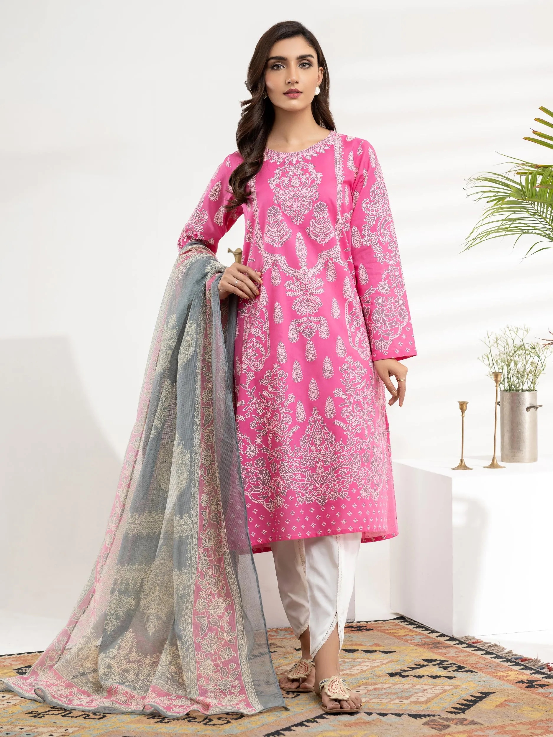 2 Piece Lawn Suit-Pasted Printed (Unstitched)