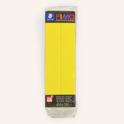 454G Block FIMO Professional Polymer Clay True Yellow (100)