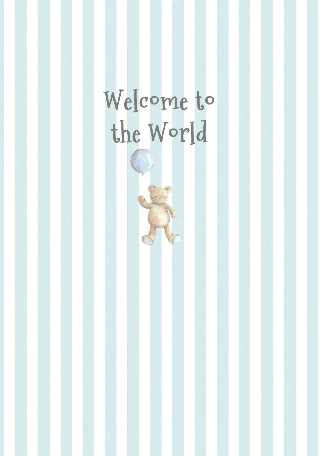 A6 Greeting Card with Ceramic Keepsake - Baby Boy Teddy and Balloon