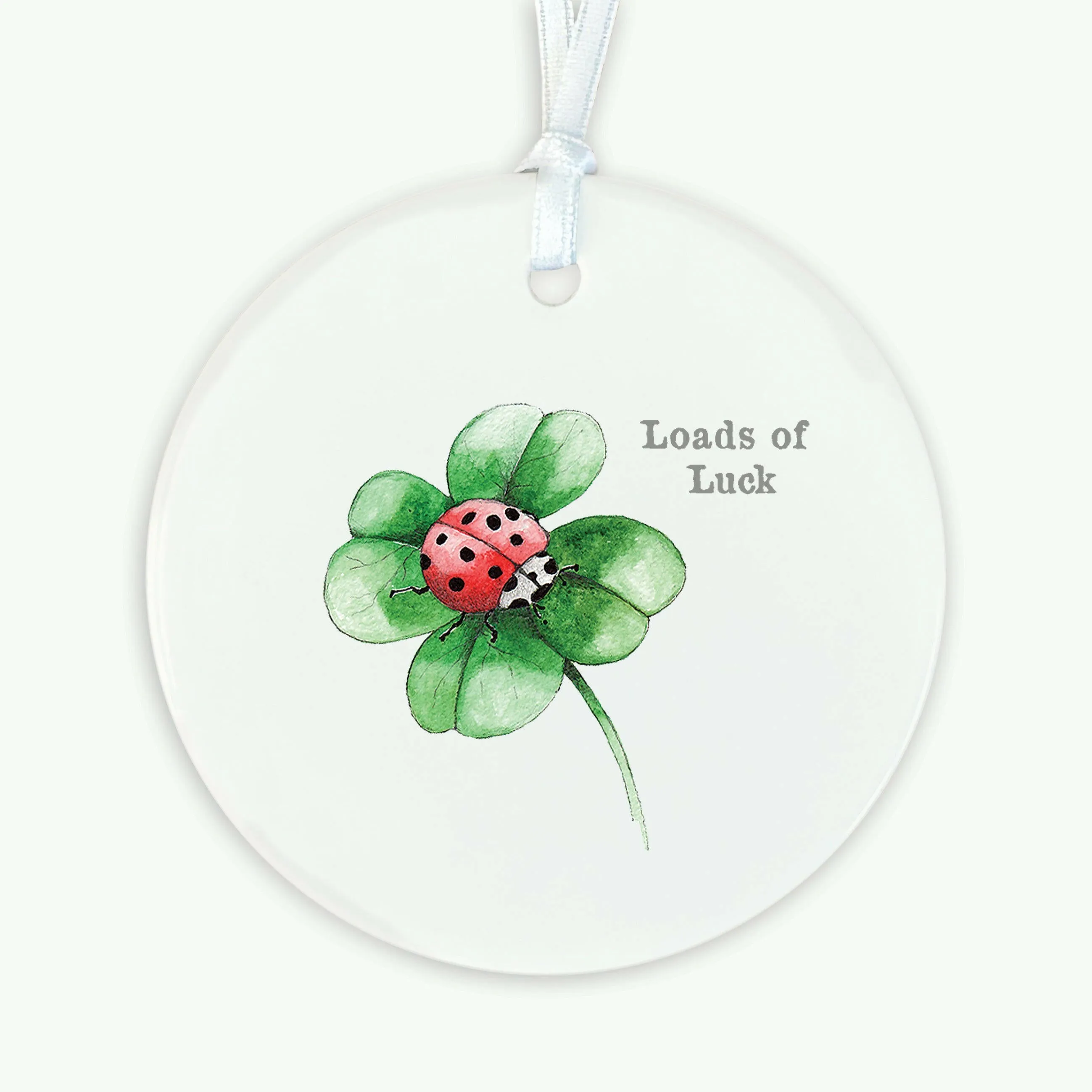 A6 Greeting Card with Ceramic Keepsake - Ladybird Good Luck