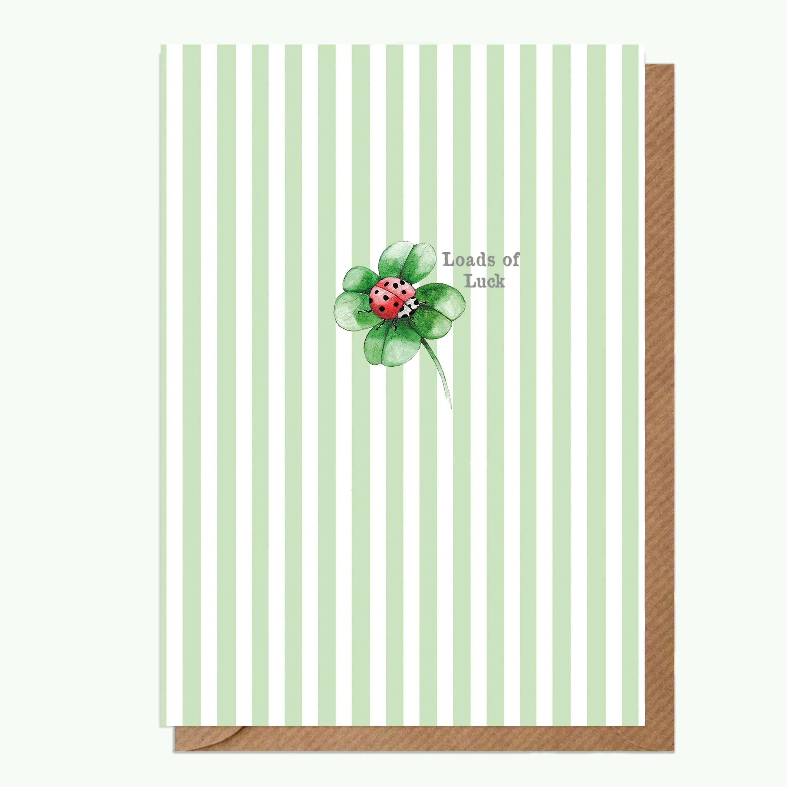 A6 Greeting Card with Ceramic Keepsake - Ladybird Good Luck