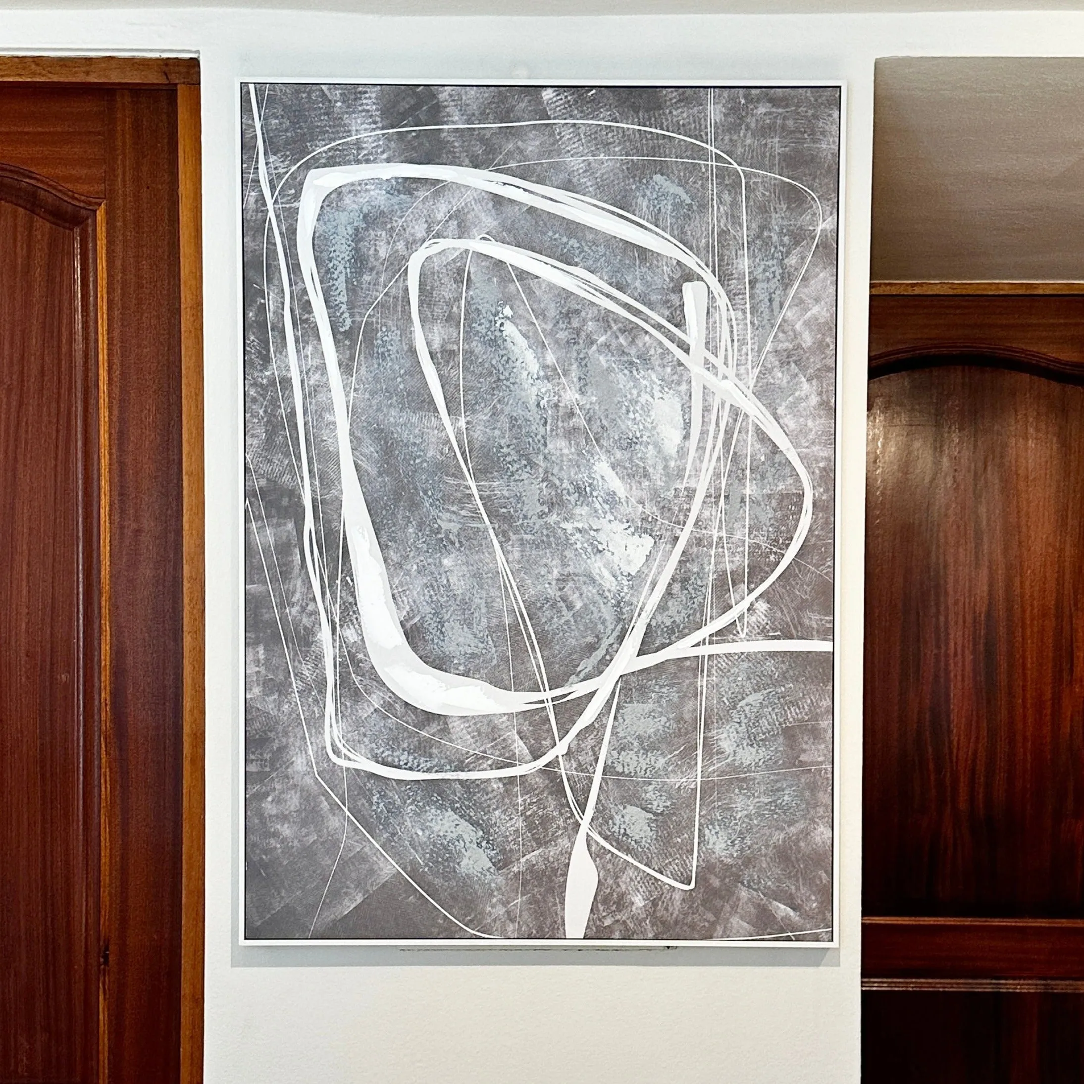 Abstract Scribble Framed Canvas Wall Art