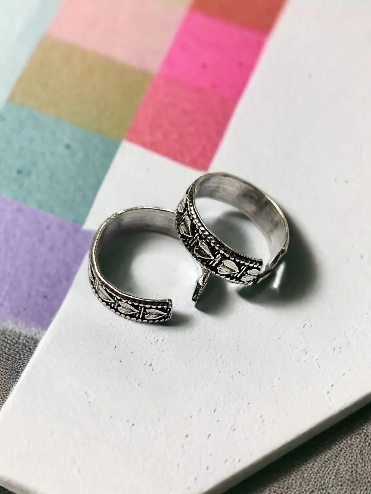 Aditi Silver Oxidized Toe Rings