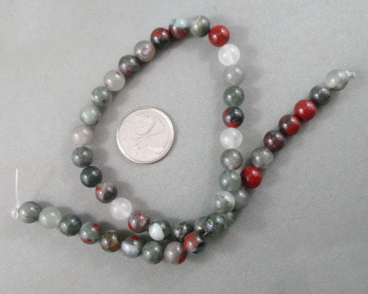 African Bloodstone Beads Round (Various Sizes)