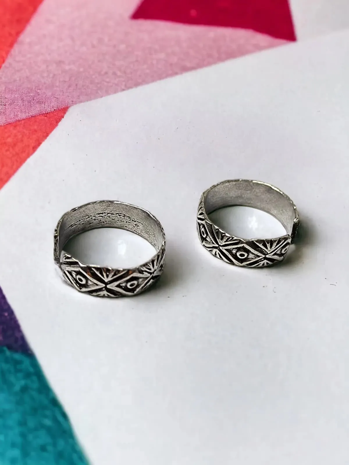 Ahalya Silver Oxidised Toe Rings