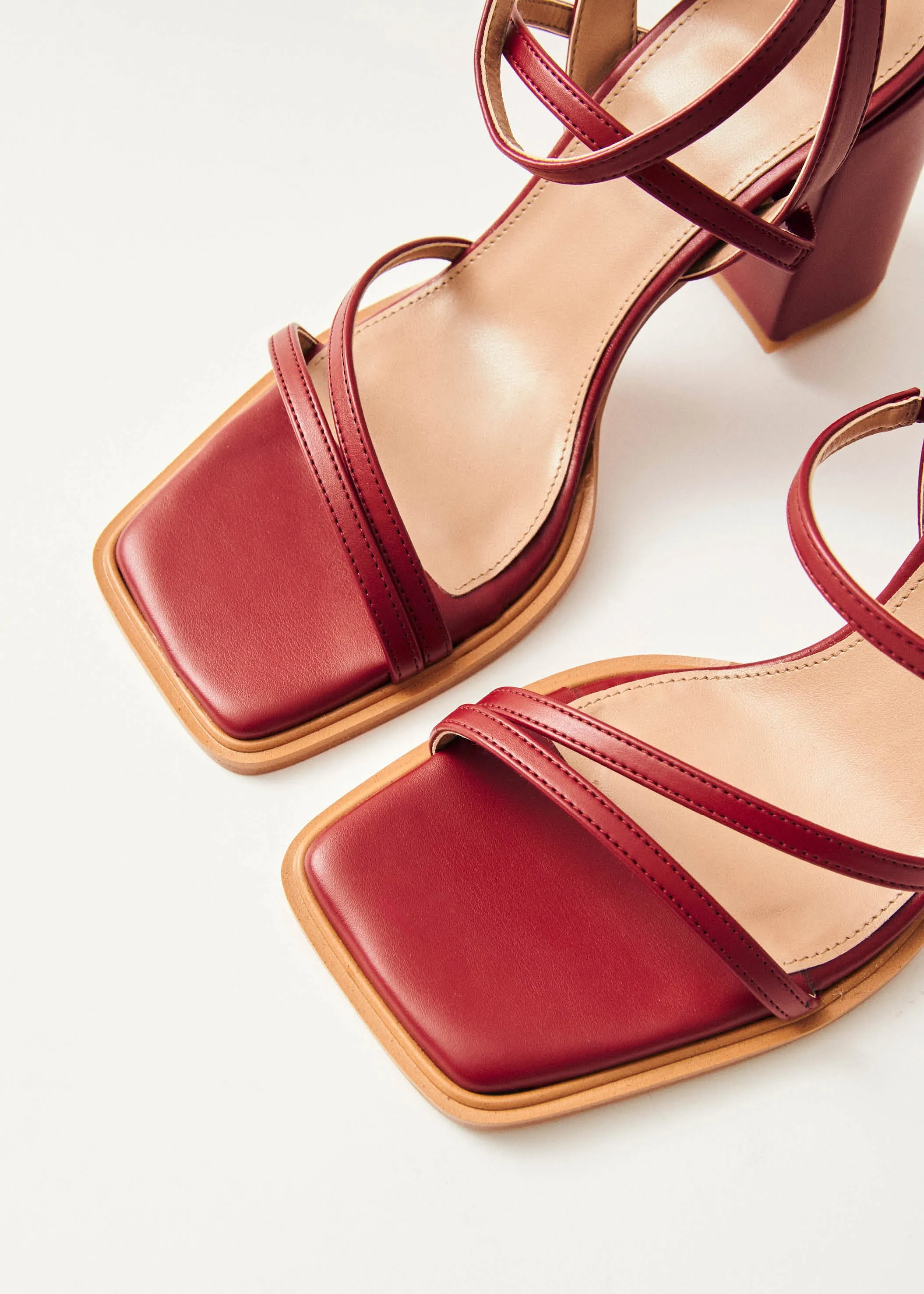 Alexa Red Vegan Leather Sandals