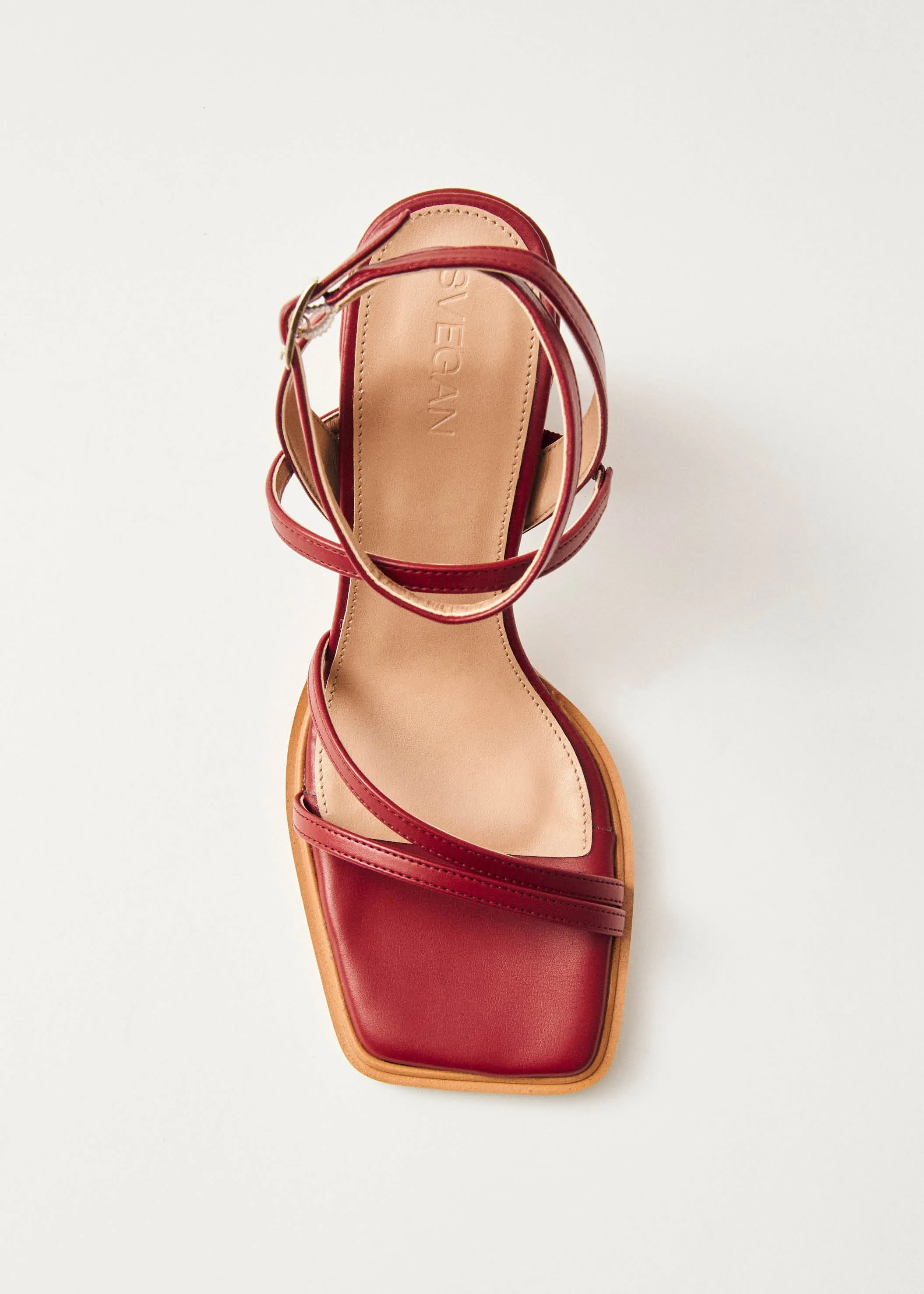 Alexa Red Vegan Leather Sandals