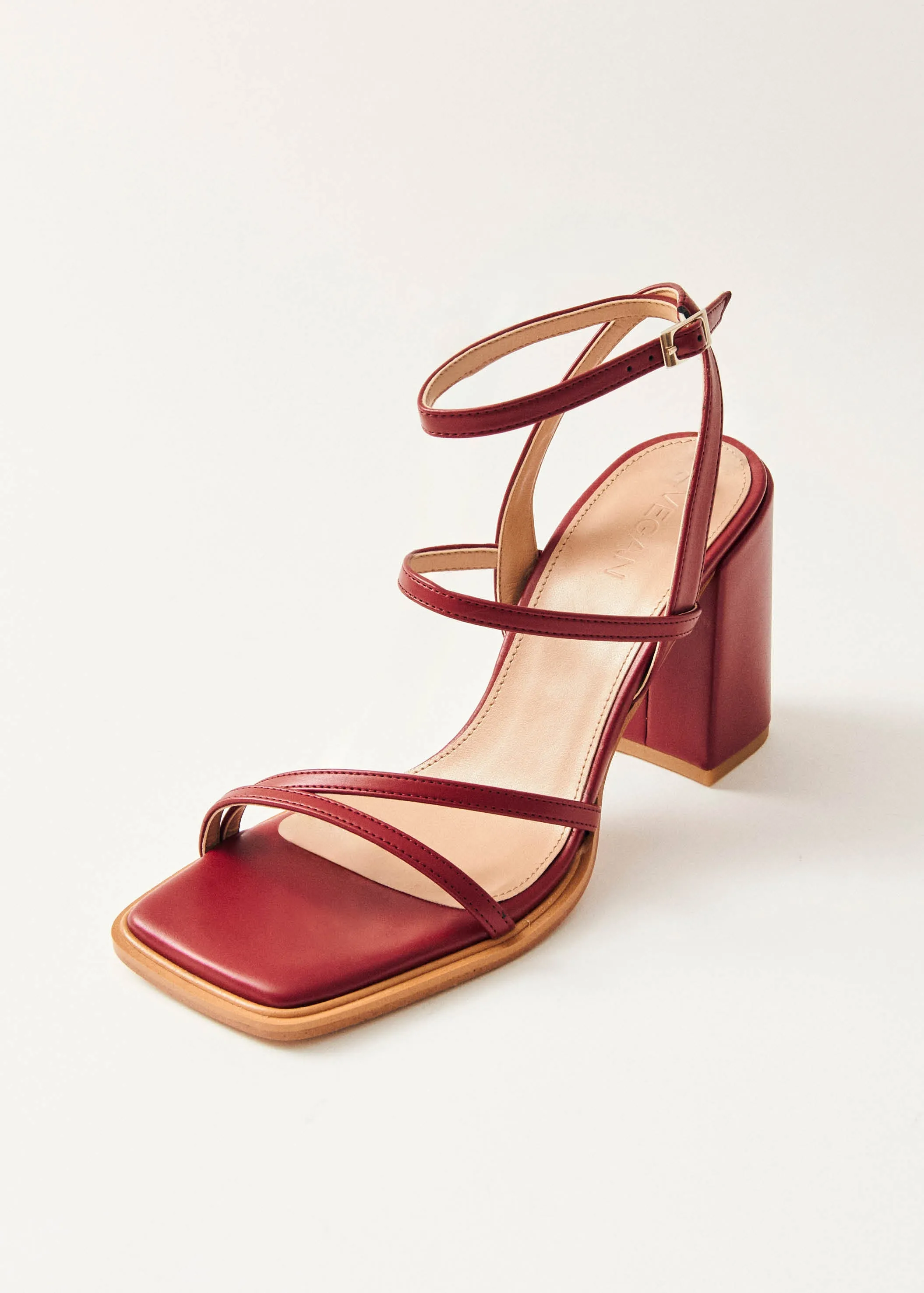 Alexa Red Vegan Leather Sandals