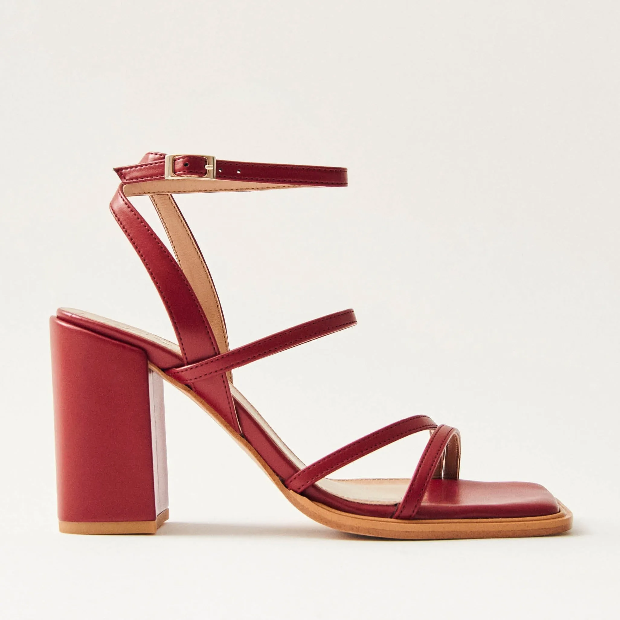 Alexa Red Vegan Leather Sandals