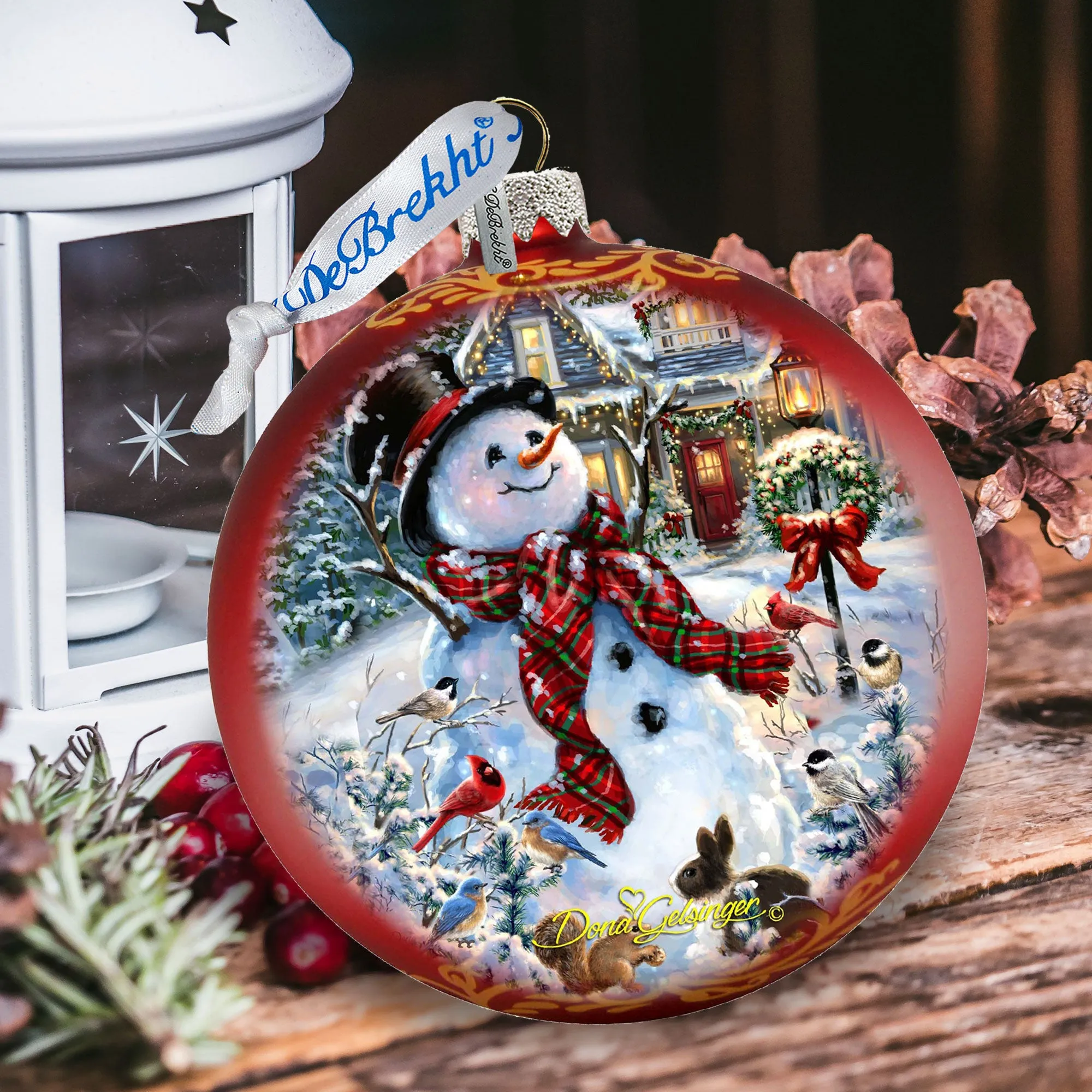 An Old-Fashioned Christmas Glass Ornament Limited Edition by D. Gelsinger - Christmas Santa Snowman Décor - 73893-1563