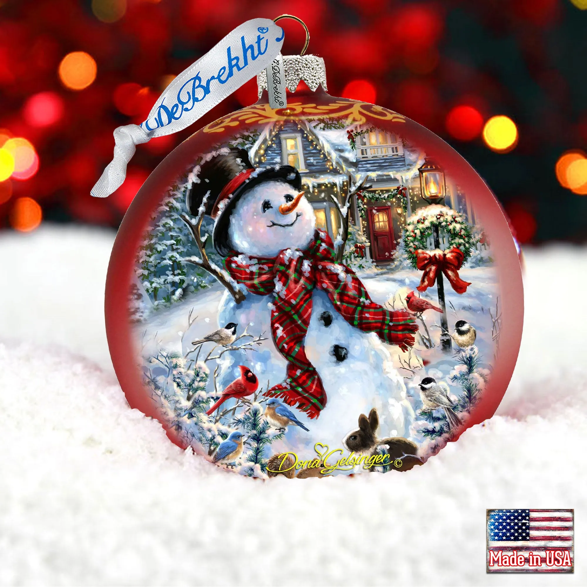 An Old-Fashioned Christmas Glass Ornament Limited Edition by D. Gelsinger - Christmas Santa Snowman Décor - 73893-1563