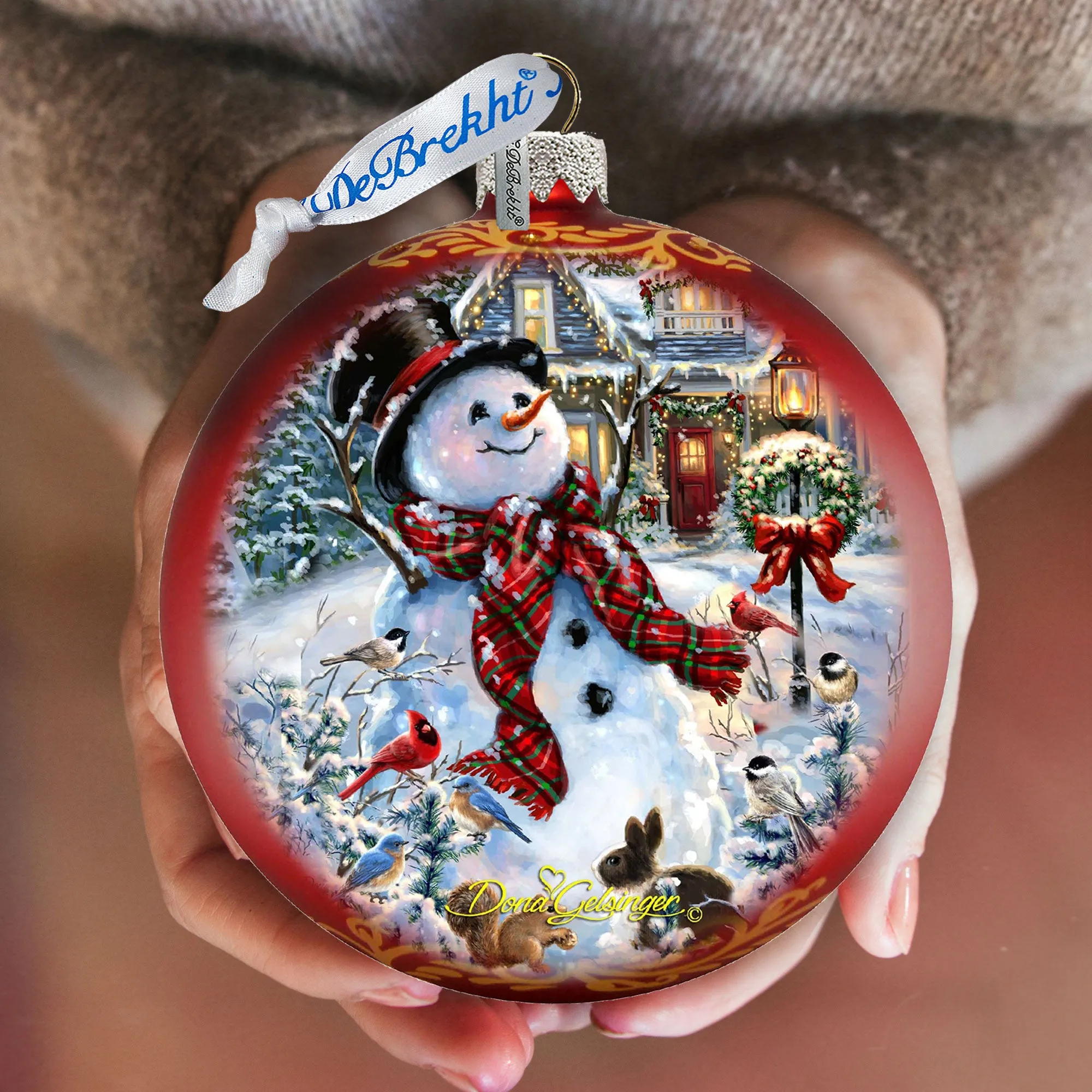 An Old-Fashioned Christmas Glass Ornament Limited Edition by D. Gelsinger - Christmas Santa Snowman Décor - 73893-1563