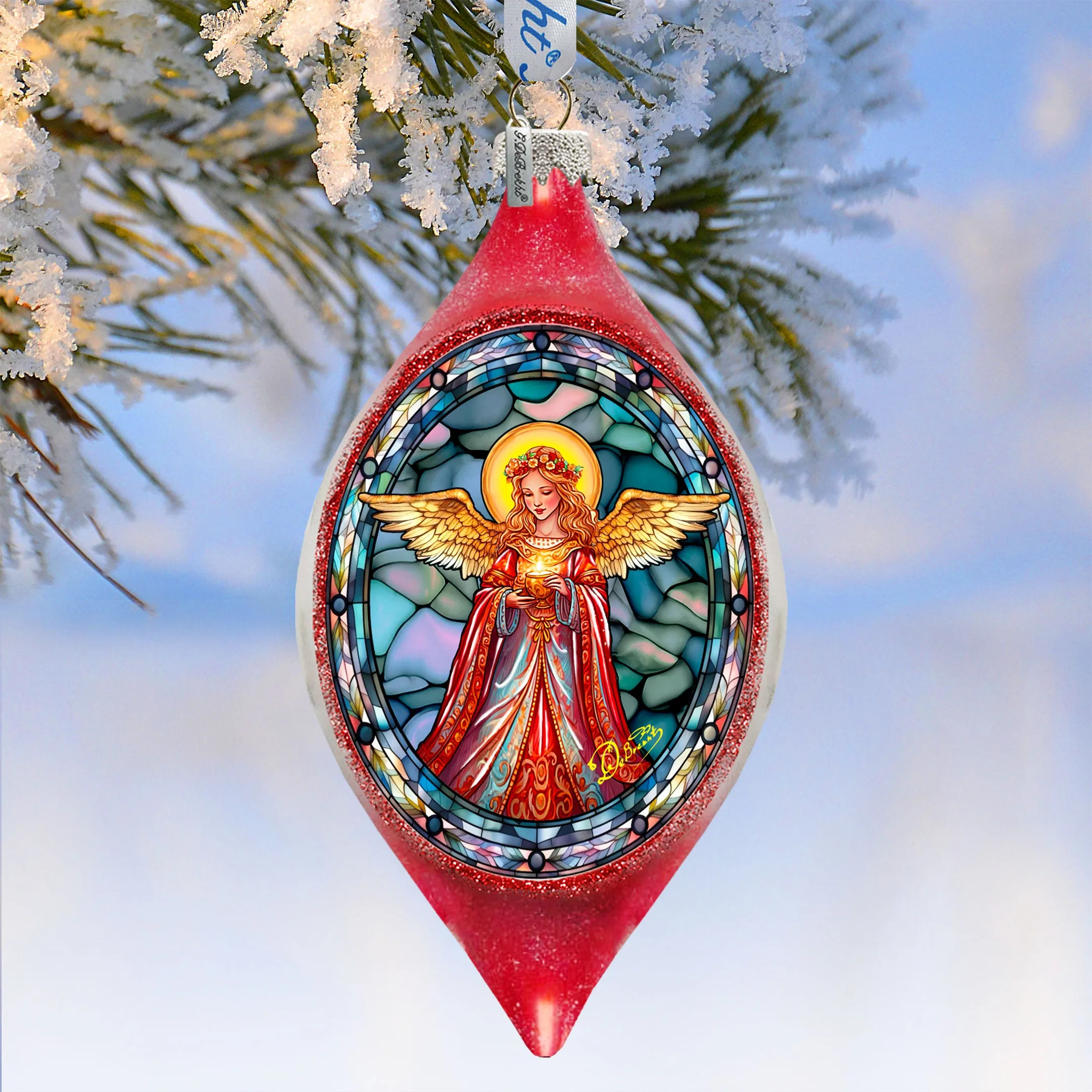 Angel of Hope Drop Glass Ornament by G. Debrekht - Nativity Holiday Décor - 757-053