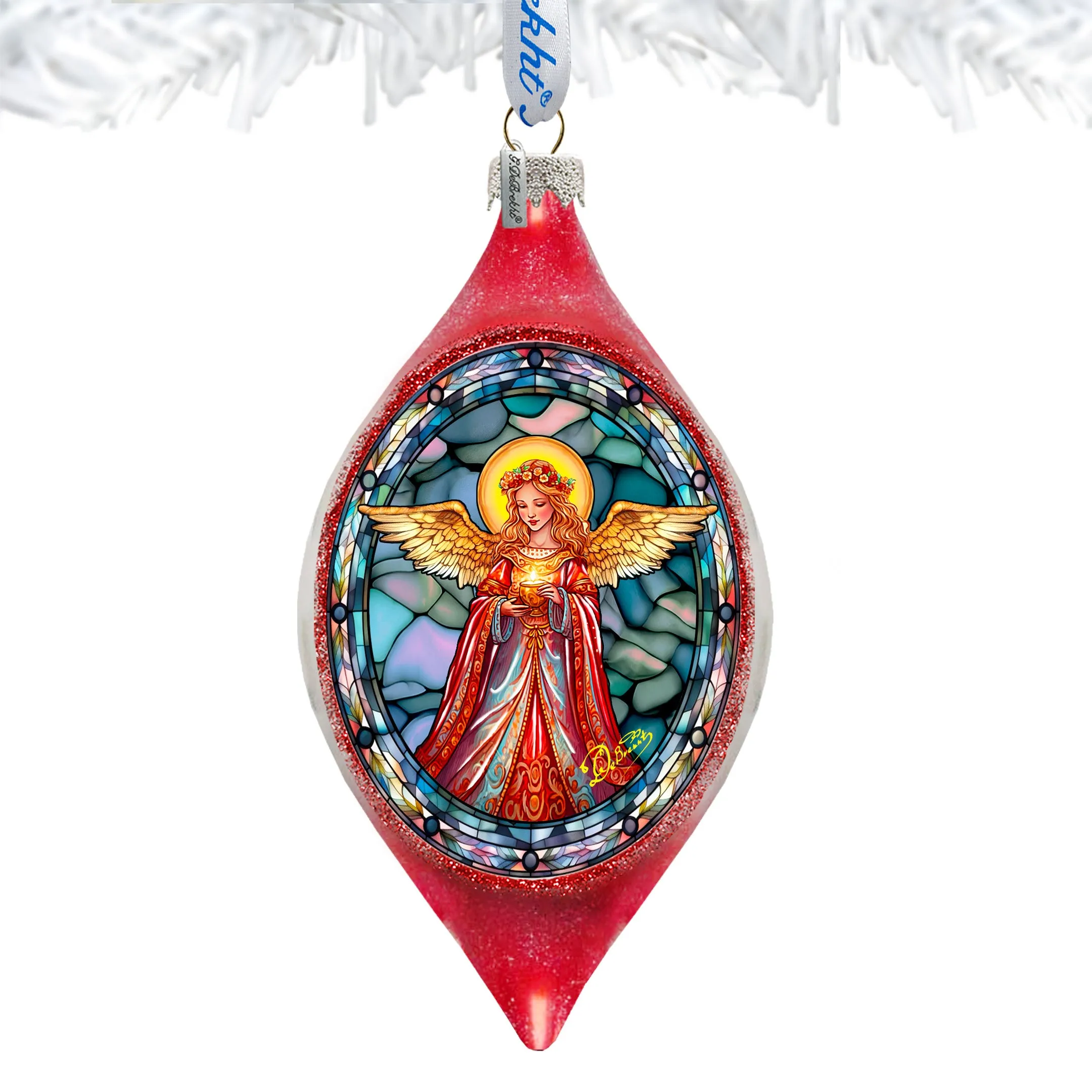 Angel of Hope Drop Glass Ornament by G. Debrekht - Nativity Holiday Décor - 757-053