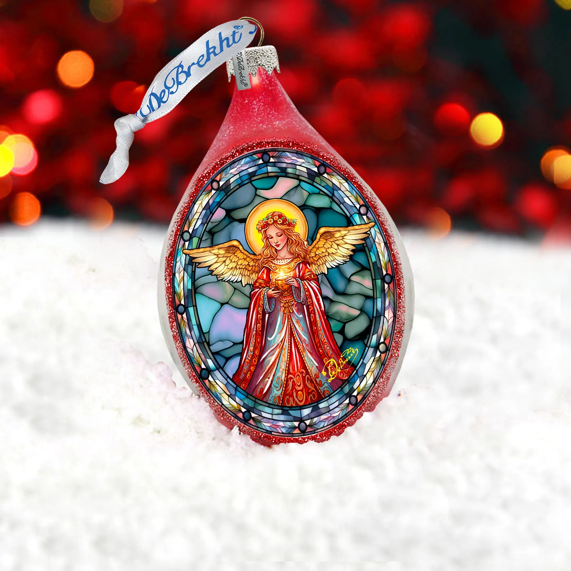 Angel of Hope Drop Glass Ornament by G. Debrekht - Nativity Holiday Décor - 757-053