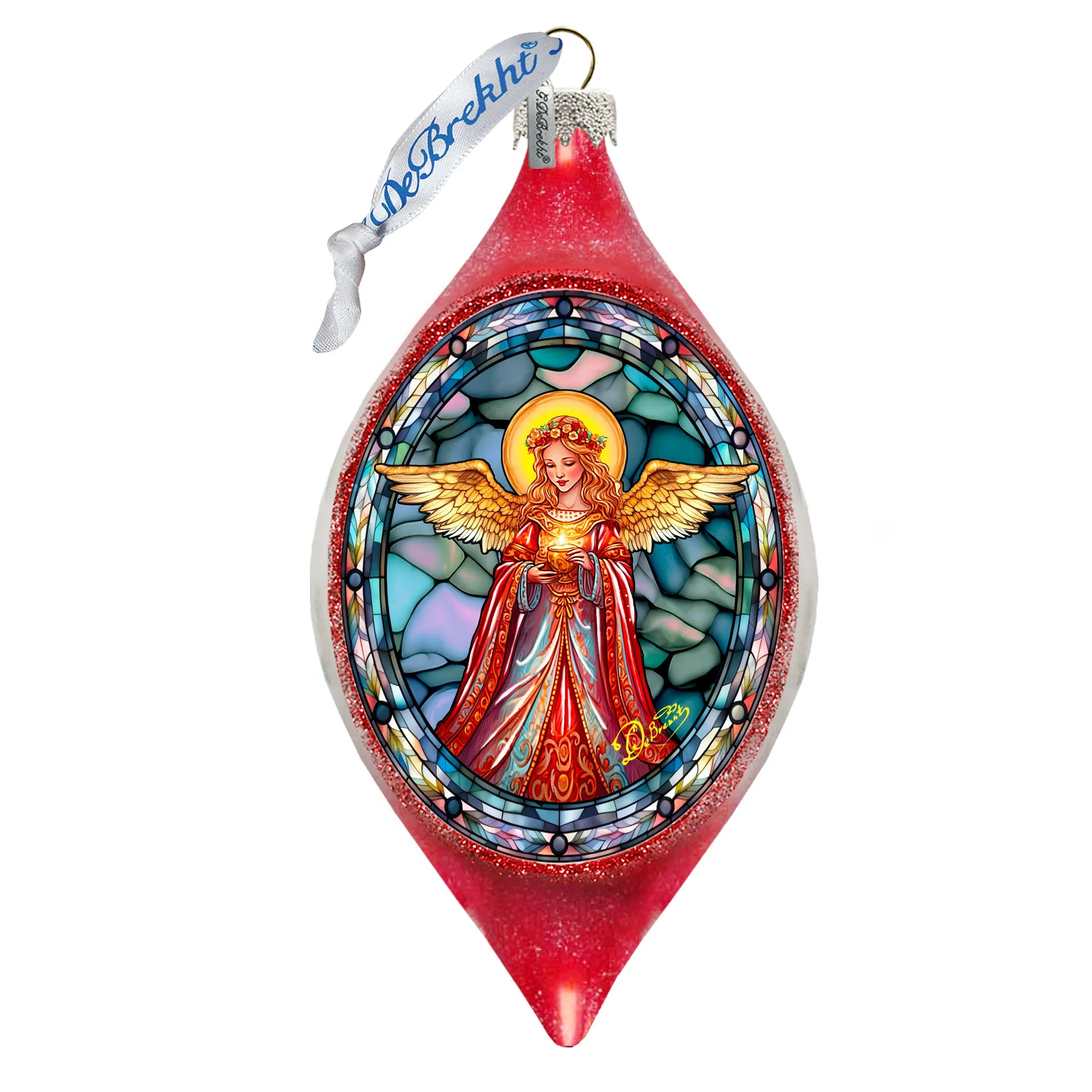 Angel of Hope Drop Glass Ornament by G. Debrekht - Nativity Holiday Décor - 757-053