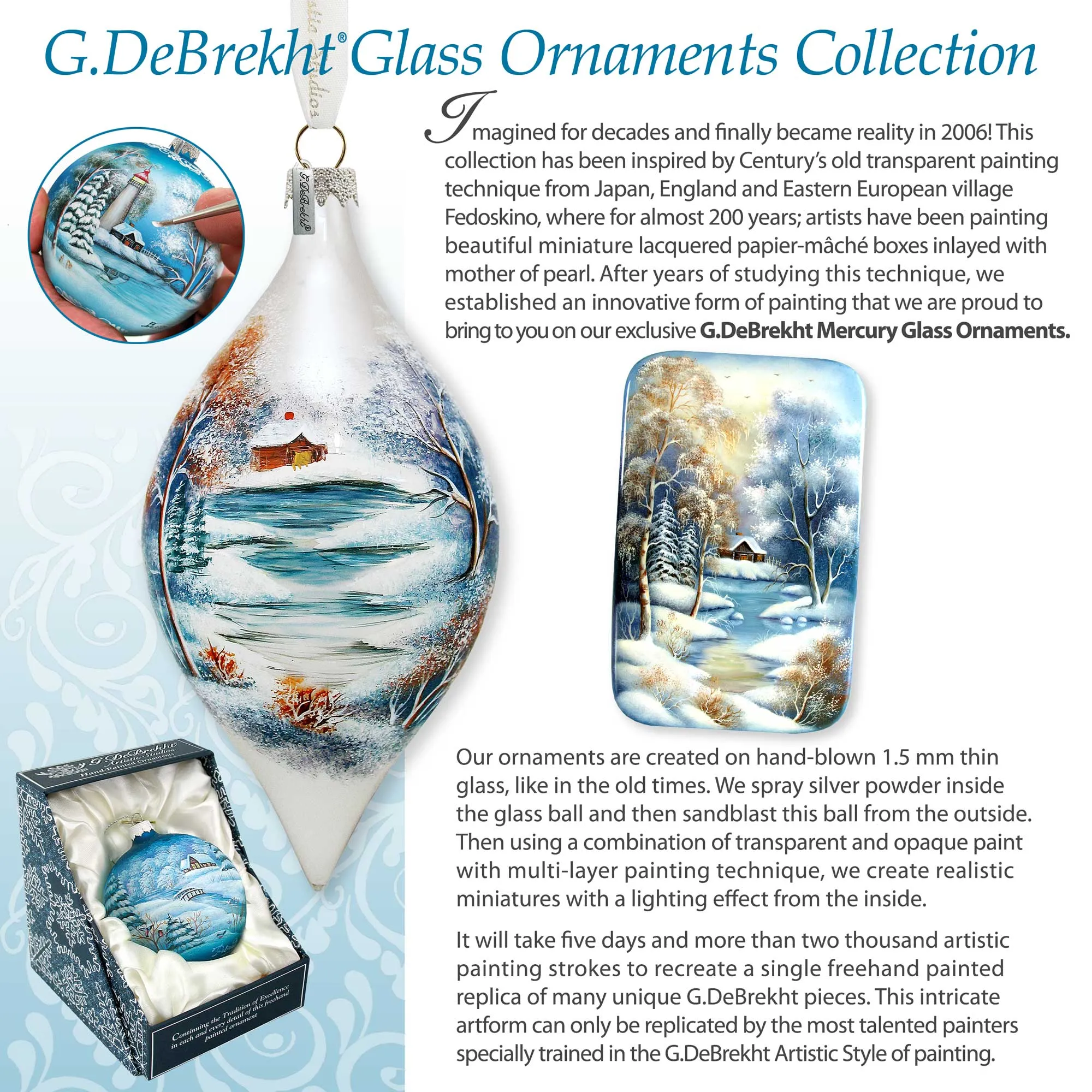 Angel's Divine Presence Nativity Heart Glass Ornament by G. Debrekht - Nativity Holiday Décor - 738-094