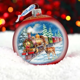 Antler Express Lg Glass Ornament by G.Debrekht - Christmas Holiday Décor - 73946