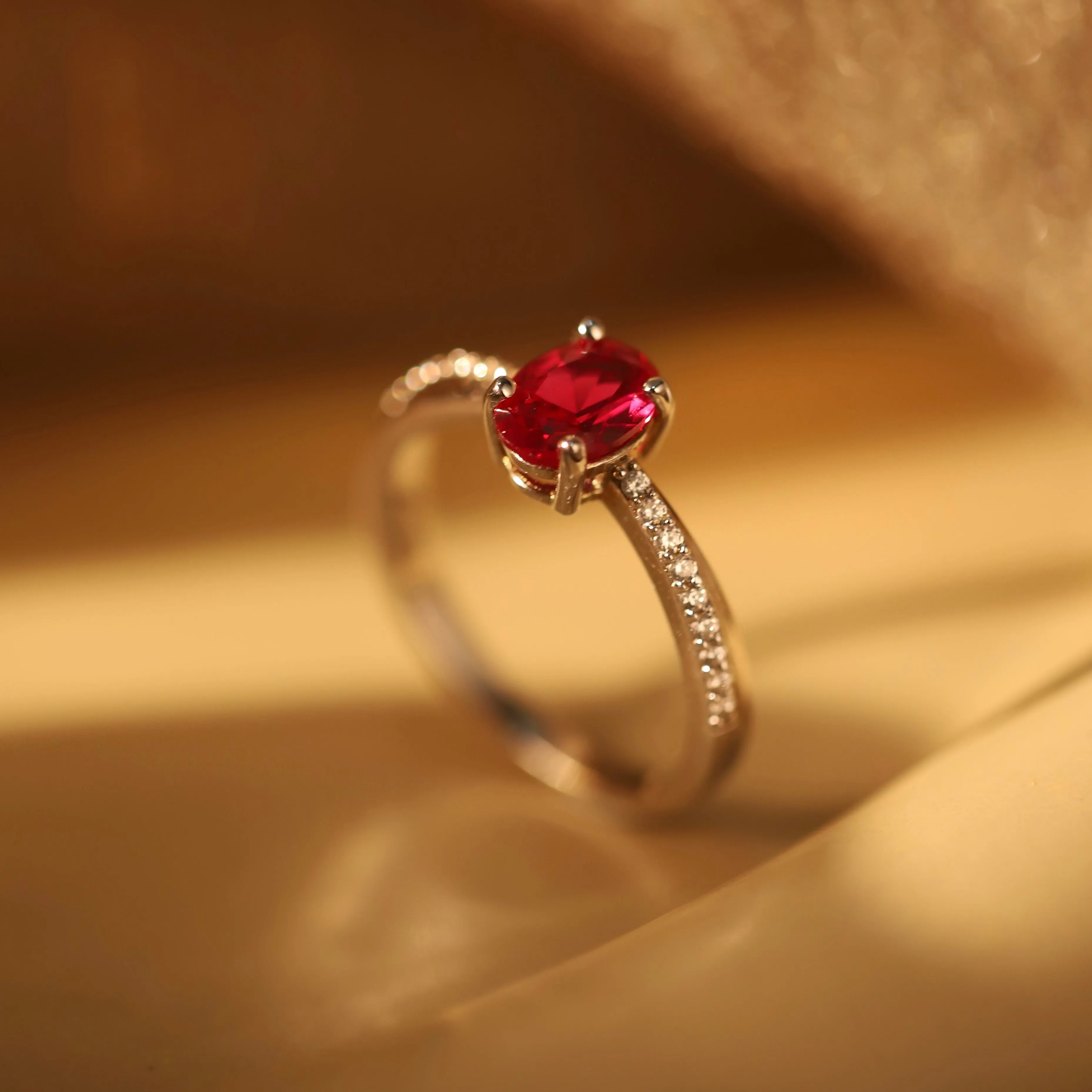 Aria Symmetrical Ruby Ring