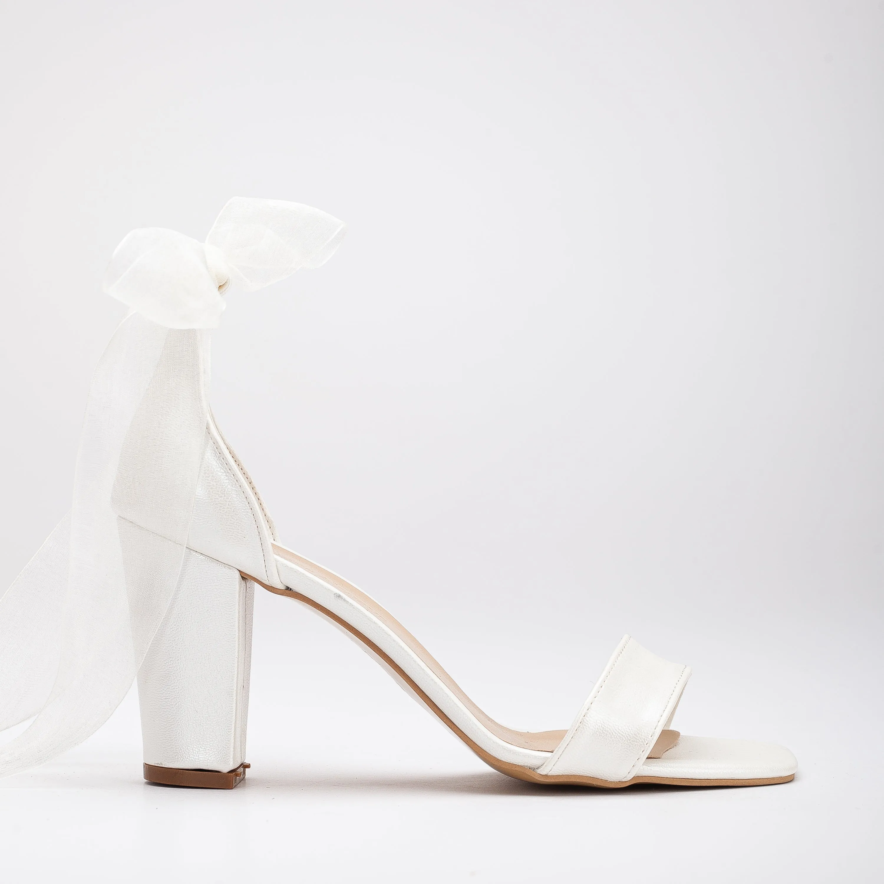 Ariadne - Ivory Wedding Heels with Ribbon