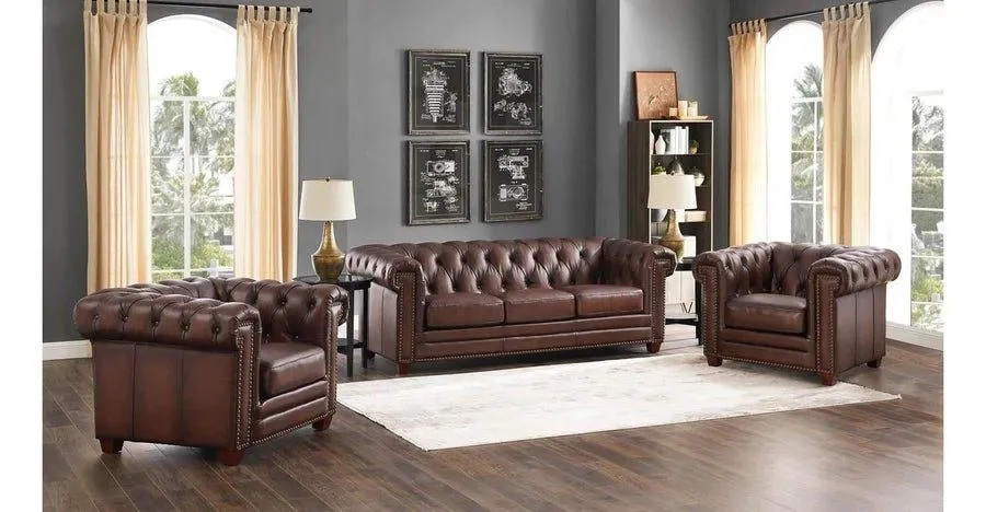 Arizona Tufted Leather Sofa