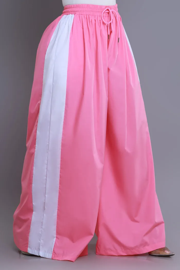 Around The World Wide Leg Pants - Pink/White