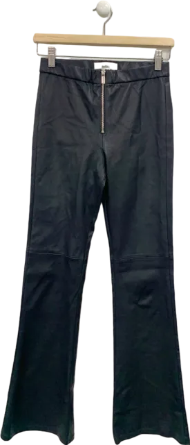 Ba&sh Black Leather-Effect Trousers UK 8