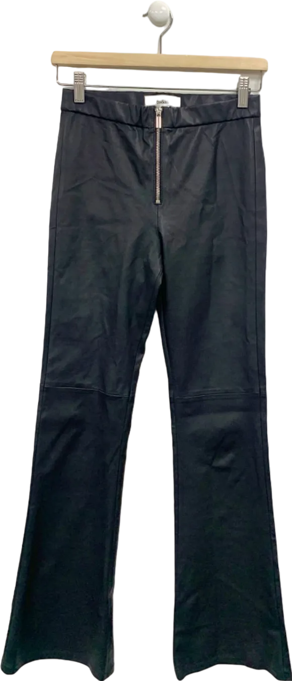 Ba&sh Black Leather-Effect Trousers UK 8